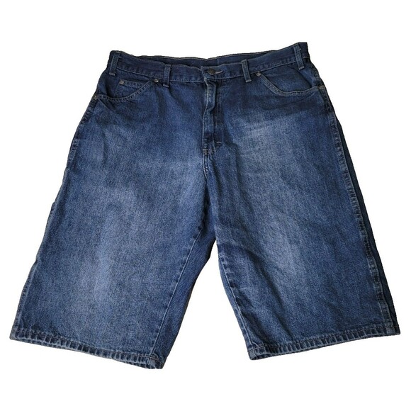 Dickies Jorts Skater Dark Wash Blue 5 Pocket Denim Carpenter Shorts Mens Size 36 - Picture 1 of 16
